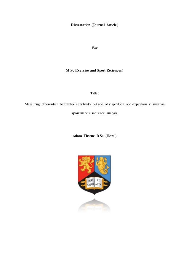 Dissertation project in sport science